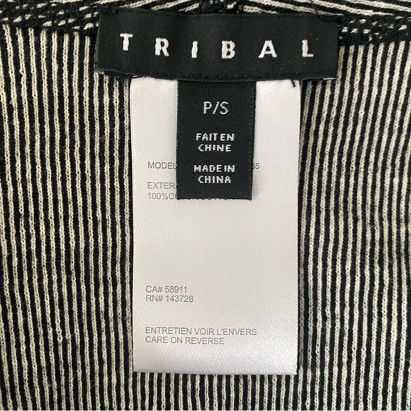 Tribal Open Front Black and White Cardigan PS - Picture 12 of 16